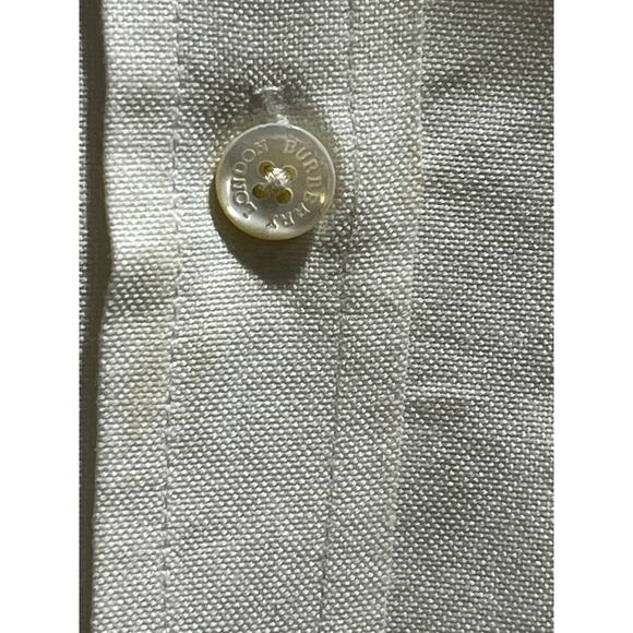 Burberry London White Classic Button Down Shirt Nova Check Collar Cuffs Sz Small - Picture 14 of 15